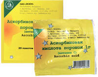 Аскорбиновая кислота (витамин С) пор-к для приг. р-ра для приема внутрь 1000мг пакет №20