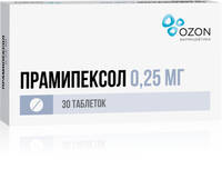 Прамипексол таблетки 0,25мг упаковка №30