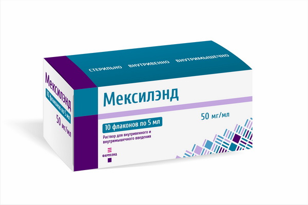 Мексилэнд р-р для инъекций в/в, в/м 50мг/мл 5мл флакон №10 Мексилэнд р-р для инъекций в/в, в/м 50мг/мл 5мл флакон №10