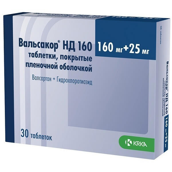 Вальсакор НД 160 таблетки п/о 160мг 25мг упаковка №30