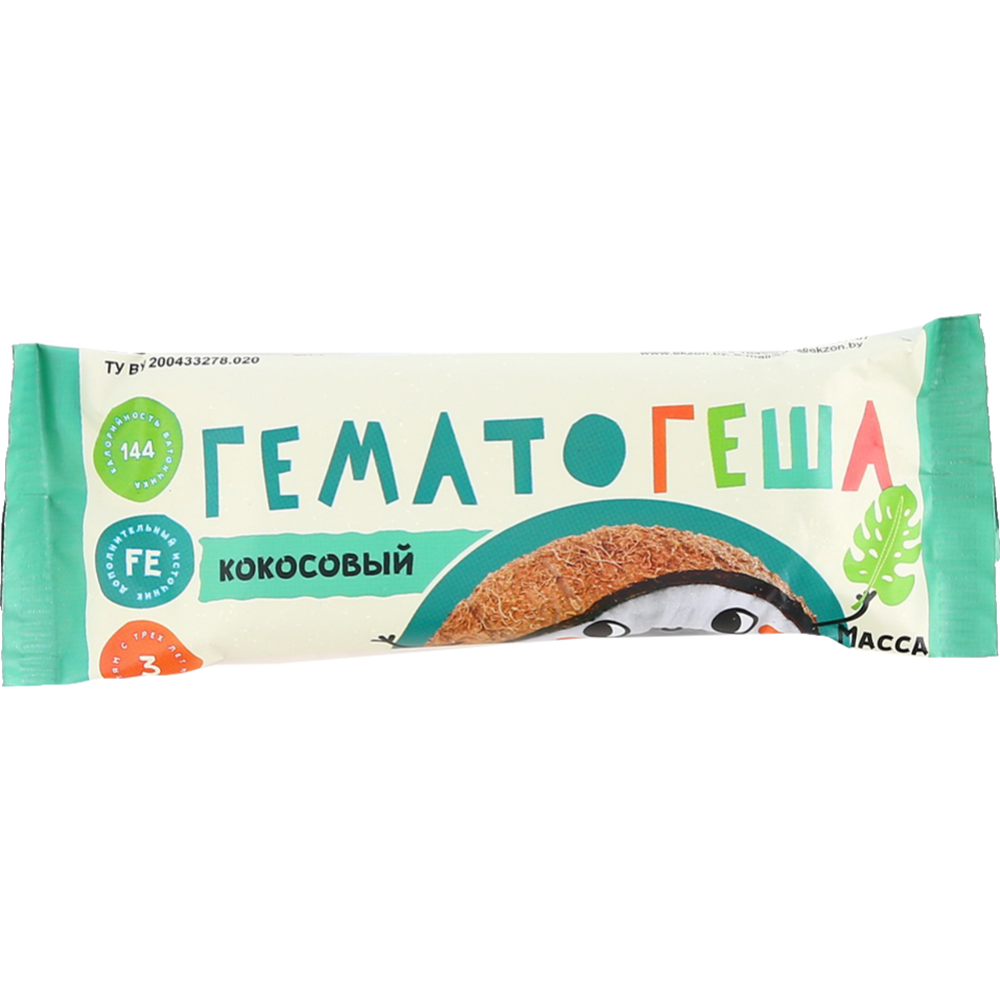 Гематогеша кокосовый в темной глазури спец. продукт для диетического профилакт. питания 40г №1