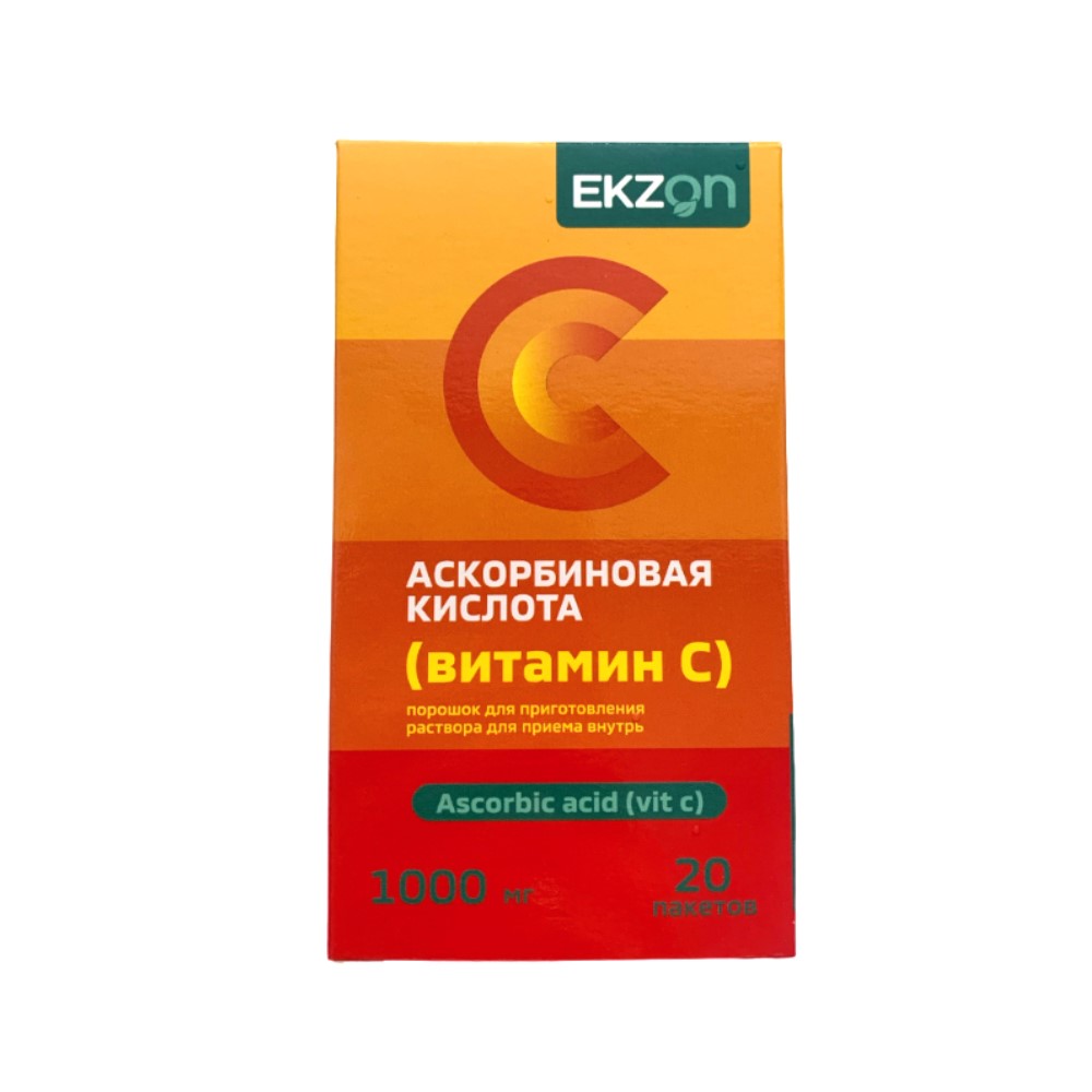 Аскорбиновая кислота (витамин С) пор-к для приг. р-ра для приема внутрь 1000мг пакет №20