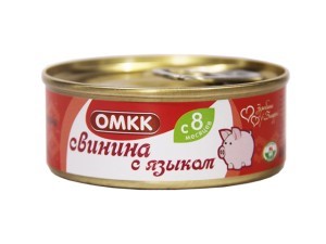 Консервы мясные ОМКК свинина с языком с 8-ми месяцев 100г №1