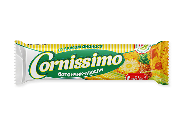 Батончик-мюсли Cornissimo специализированный (для диет.пит.) со вкусом ананаса 25г №1