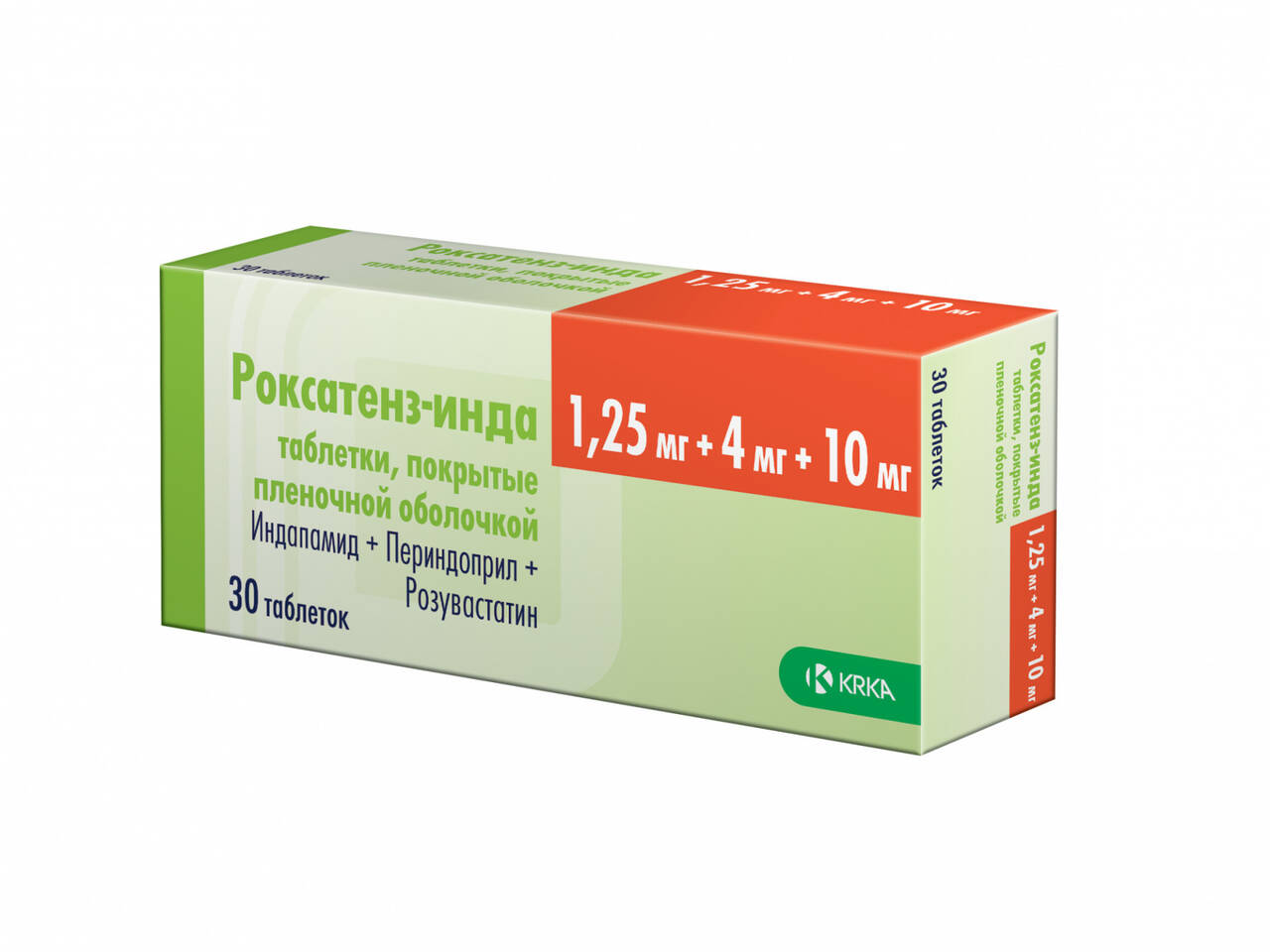 Роксатенз-инда таблетки п/о 4мг 1,25мг 10мг упаковка №30