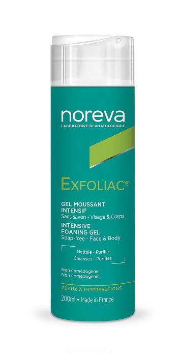 Гель NOREVA EXFOLIAC интенсивный пенящийся для лица и тела 200мл №1