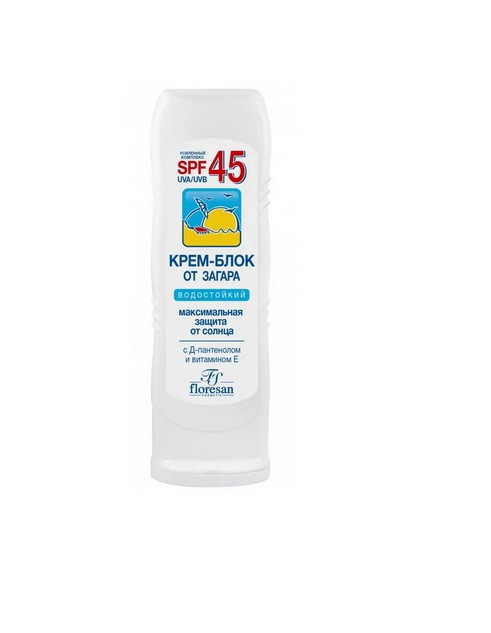 Крем-блок от загара SPF 45 водостойкий 125мл №1