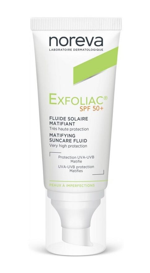 Эмульсия солнцезащитная NOREVA EXFOLIAC матирующая SPF 50+ 40мл №1