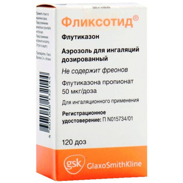 Фликсотид аэрозоль для ингаляций 50мкг/доз 120доз флакон №1