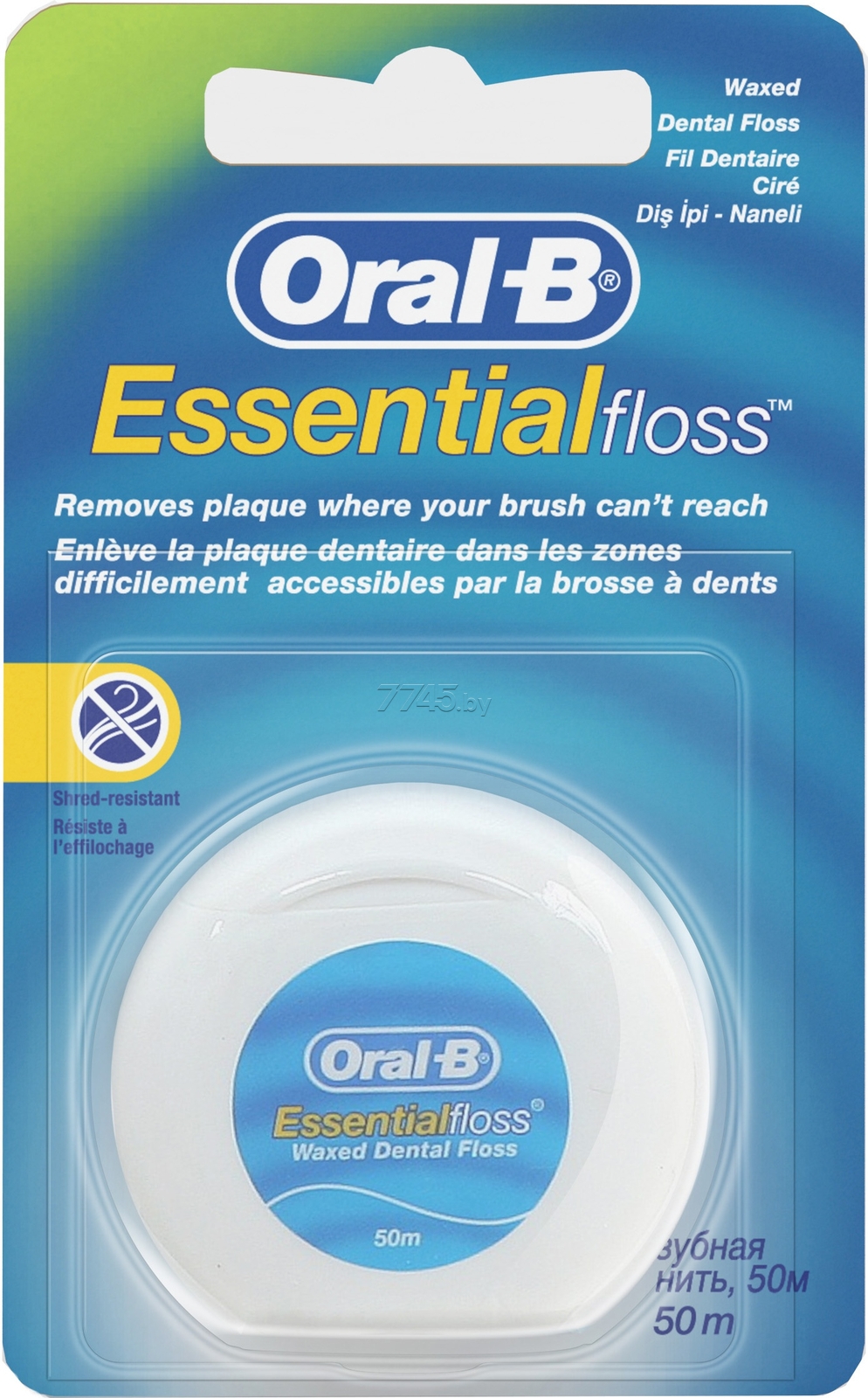 Зубная нить Oral-B Essentialfloss вощеная (мятный вкус) 50м