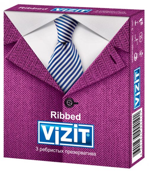 Презерватив Vizit Ribbed ребристые №3