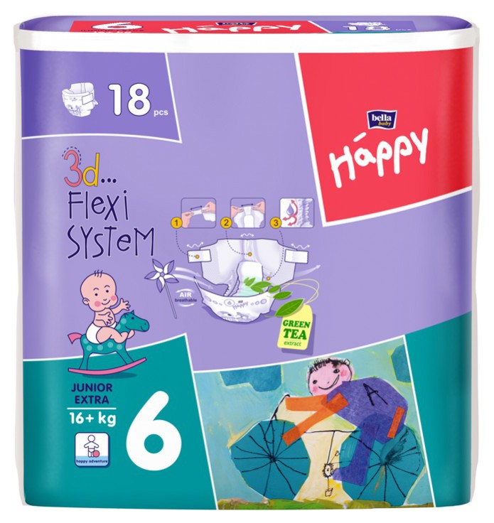 Подгузники детские  BELLA BABY HAPPY  Junior extra 16+ кг №18