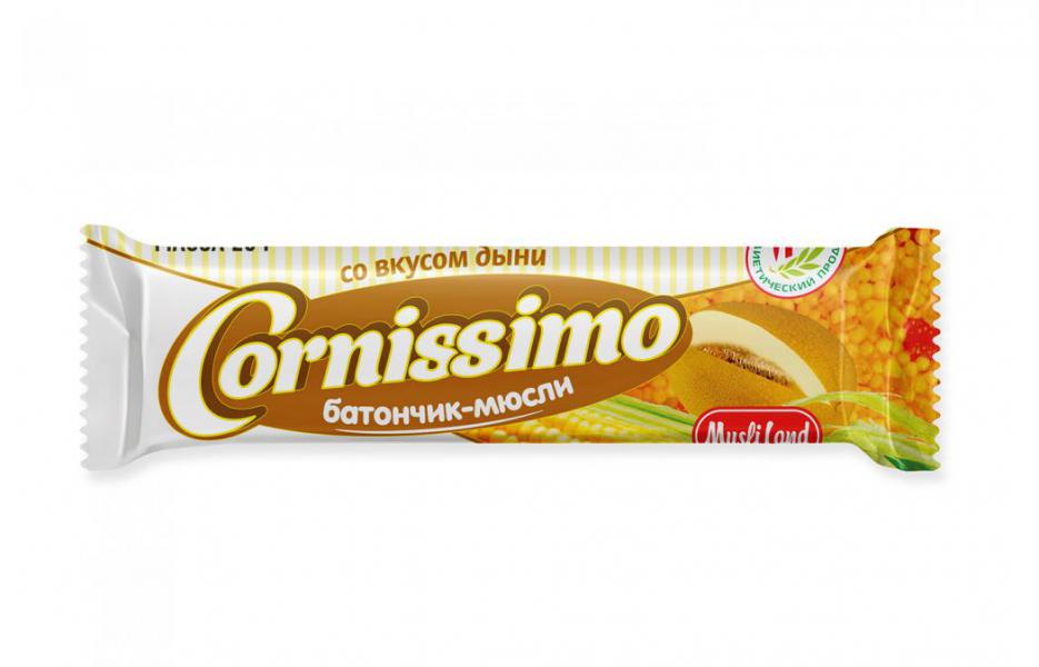 Батончик-мюсли Cornissimo специализированный (для диет.пит.) со вкусом дыни 25г №1