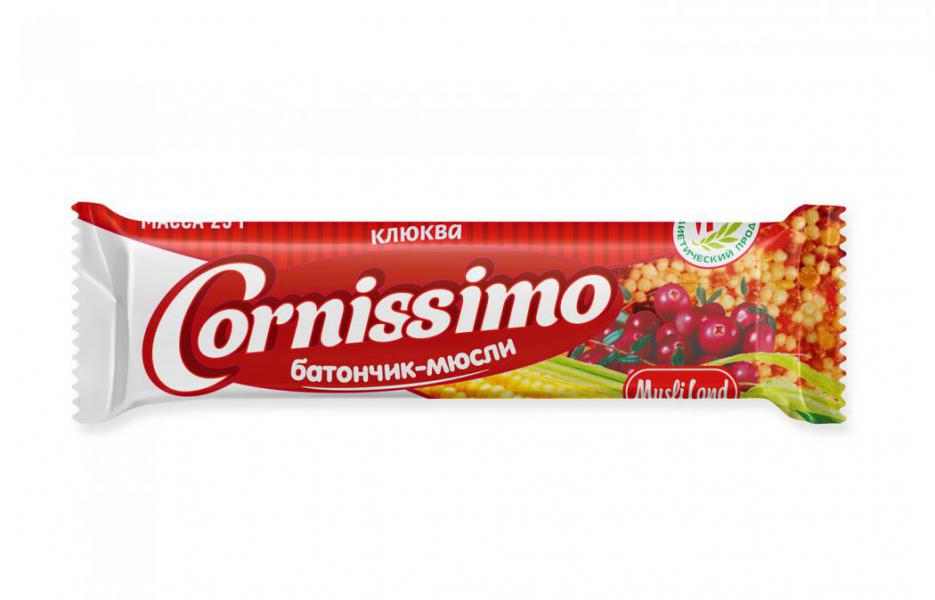 Батончик-мюсли Cornissimo специализированный (для диет.пит.) клюква 25г №1