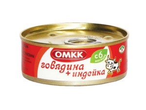 Консервы мясные ОМКК индейка+говядина с 6-и месяцев 100г №1